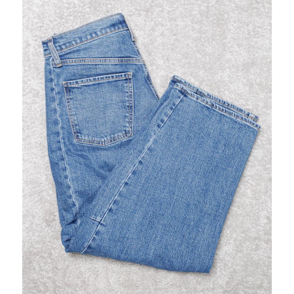 Old Navy High Rise Medium Blue Wash Barrel Leg Jeans Denim Womens Size 8 NWOT